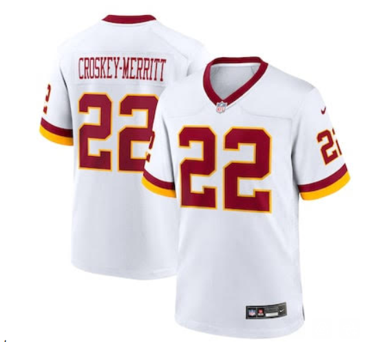 Men Washington Commanders #22 Croskey Merritt white 2025 Nike NFL jersey->washington commanders->NFL Jersey